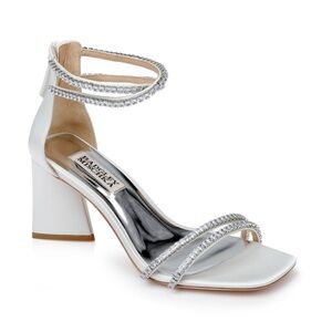 Badgley Mischa womens Lillie Crystal Dual-Strapped Block Heels NEW, Size 9